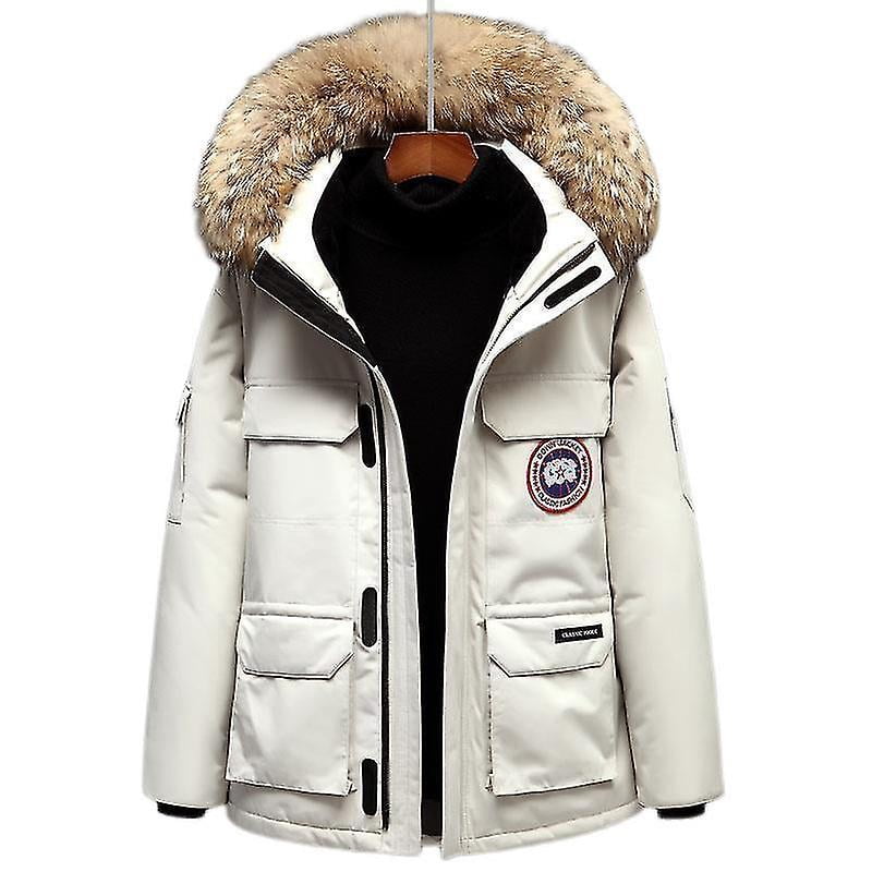 2023 Men's Winter Hooded Quilted Down Jacket Casual Tooling Coat
