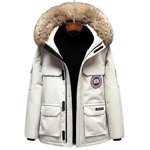 2023 Men's Winter Hooded Quilted Down Jacket Casual Tooling Coat