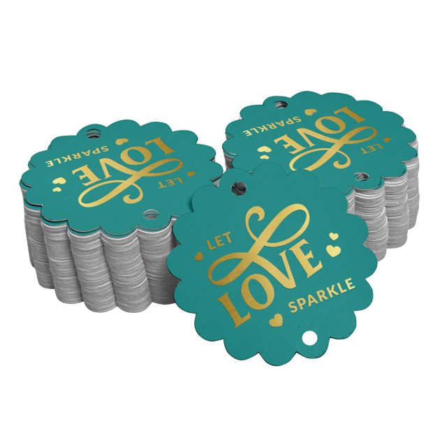 Inkdotpot Real Gold Foil Let Love Sparkle Wedding Tags Favor Hang Paper Tags 100 Pieces