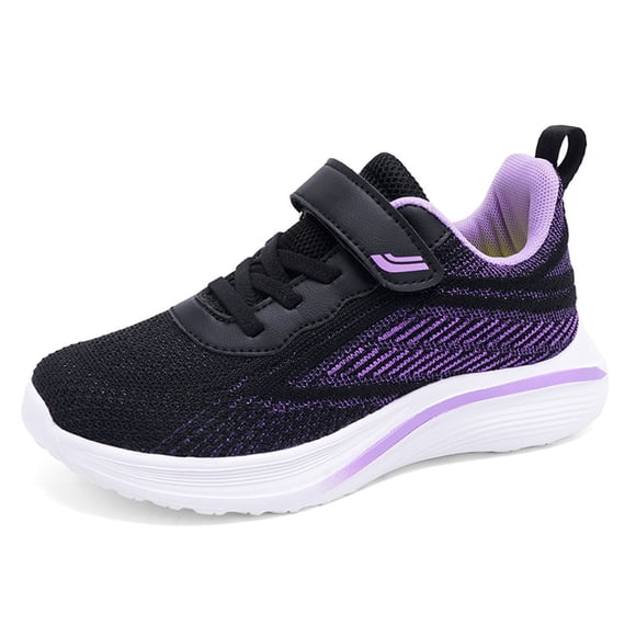 PMVFHDE Glitter Shoes for Girls Size 12 Children's Fashion Mesh Lace Up Sneakers Color Matching Casual Comfortable Running Shoes Black,12