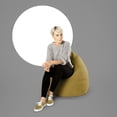 thumbnail image 3 of Gouchee Home Alfa Mustard Bean Bag Chair – Soft Velour Polyester Fabric with Polystyrene Bead Filling, Suitable for Adults and Teens, Lightweight & Portable Seating for Dorm or Living Room, 3 of 7