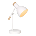 thumbnail image 3 of Bouclair Blanc Lampe de bureau en bois et en métal, 3 of 7