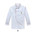 thumbnail image 3 of relayinert White Unisex Chef Coat Uniform Made With Polyester Comfortable To Wear Unisex Chef Jacket white（long sleeve） M, 3 of 6