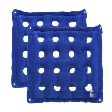Unique Bargains Coussin de Siège Gonflable, Coussins de Chaise Pneumatique Portatifs Coussin de Siège Carré, Bleu Lot de 2
