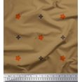thumbnail image 1 of Soimoi Brown Modal Satin Fabric Butidar Jamdani Print Fabric by Yard 42 Inch Wide, 1 of 2