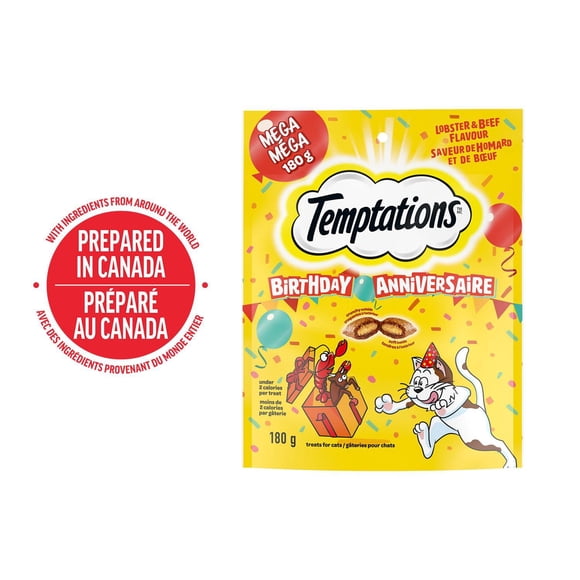 TEMPTATIONS BIRTHDAY Lobster & Beef Flavour Adult Cat Treats