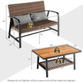 thumbnail image 3 of Gymax Ensemble de 2 Causeuse en Rotin Ensemble de Table Basse avec Coussin de Dossier Rembourré pour Terrasse, 3 of 6
