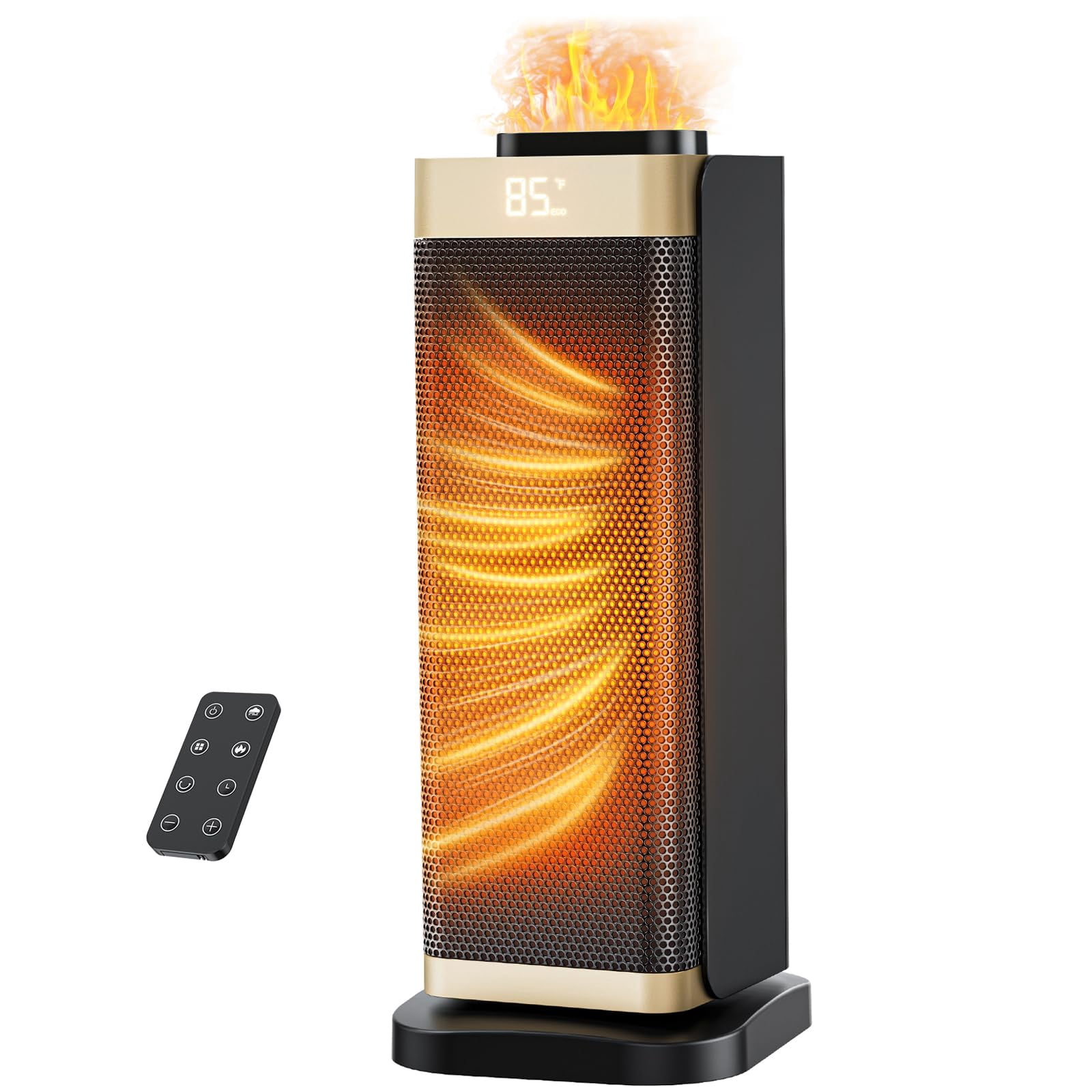 Space Heaters for Indoor Use, Staholz Portable Space Heater with Humidifier/Ambient Light, Family-Safe Electric Heaters with Ther