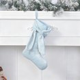 thumbnail image 4 of Iumwxz White Velvet Christmas Stocking with Snowflake and Star Patterns 40x19cm Holiday Tree Ornament Sock with Rope Hanger for Festive Home Decor Includes 1 Stocking, 4 of 6