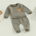 thumbnail image 3 of 0-3Y Toddler Baby Boy Clothing Striped Pattern Long Sleeve Tops+Harem Pants Spring Fall Outfits Green 2-3 Years, 3 of 7