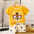thumbnail image 2 of COMVALUE Pyjama 2 Pcs pour Tout-Petits Garçons, Haut à Manches Courtes Ajusté et Short (Jaune, 5-6 Ans), 2 of 4