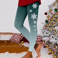 thumbnail image 2 of Womens Christmas Warm Leggings Womens Christmas Gradient Snowflake Printing High Waist Compression(Black M), 2 of 5