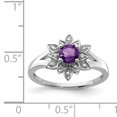 thumbnail image 2 of Bague en Argent Sterling 925 Plaquée Rhodium avec Diamant et Améthyste, 2 of 2