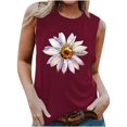 thumbnail image 2 of EGNMCR Camisoles pour Femmes T-Shirt d'Été Décontracté à Imprimé à Col Rond Ample Sans Manches pour Femme, 2 of 5