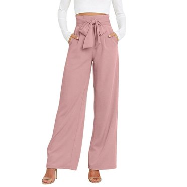 work pants for women Casual Versatile Straight Pants Temperament Elegant Pocket Belt Pants women‘s pants Khaki L