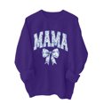 thumbnail image 4 of Culottes pour Femmes Manches Longues Mama Chandails en Molleton Col Rond Chandail Ample Léger Blouse Tops TP Violet, 4 of 7