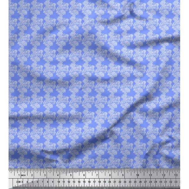 Soimoi Rayon Fabric Stencil Floral Print Fabric by Yard 56 Inch Wide