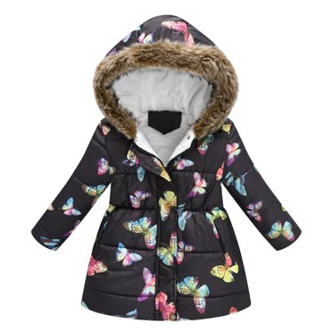 Curenmufel Girls Snow Coat Toddler Winter Coat Girls Boys Puffer Jacket Lightweight Kids Down Alternative Outerwear Size 6-7 (Black,6-7 Years)