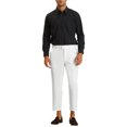 thumbnail image 2 of INSPIRE CHIC Men's Pants Solid Color Ankle Length Flat Front Trousers 28 White, 2 of 7