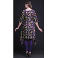 thumbnail image 3 of Bimba Kurti Asymétrique Imprimé Feuilles Tropicales Violettes et Oiseaux pour Femmes Robe d'Été Indienne Tunique XSmall, 3 of 6