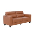 thumbnail image 4 of Mainstays Williamson 75.5"  3 Seater Upholstered Sofa, Brown Faux Leather, 4 of 9