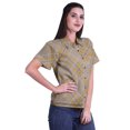 thumbnail image 3 of Moomaya Chemise à Manches Mi-Longues Imprimée pour Femmes, Col Boutonné, Haut Décontracté, 3 of 5