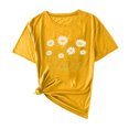 thumbnail image 3 of Pisexur Hauts pour Femmes Design Imprimé Marguerite Hauts Mignons pour Femmes Hauts d'Été Décontractés Manches Courtes, Hauts de Printemps pour Femmes & Hauts d'Entraînement pour Femmes, 3 of 3