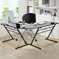 thumbnail image 3 of Gymax 59'' L-Shaped Corner Desk Home Office Computer Table Study Workstation Black, 3 of 10