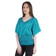 thumbnail image 4 of Moomaya Hauts Chauve-Souris Imprimés pour Femmes Col en V Blouse d'Été Décontractée Tunique Mode, 4 of 7