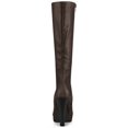 thumbnail image 4 of Unique Bargains Women's Chunky Heel Round Toe Platform Knee High Boots Coffee (Size 8), 4 of 8