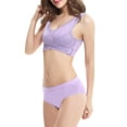 thumbnail image 3 of XZNGL Womens Non Steel Ring Adjustable Gathered Buckle Lace Bra Set, 3 of 5
