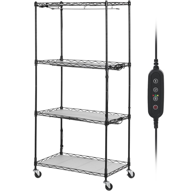 KFFKFF Metal Plant Rack with Integrated 45W Lighting, 4-Level, Adjustable 3 Spectrum Modes, Includes Timer, Ideal for Seed Germination, Measures 23.6" L x 13.8" W x 49.8" H