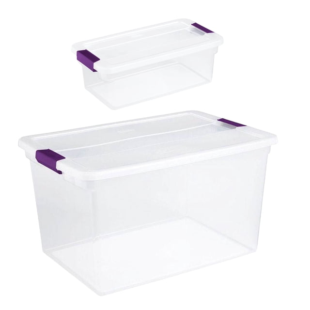 Sterilite Bacs de Rangement de 66 Qt, Lot de 6, et Bacs de Rangement de 6 Qt, Lot de 12