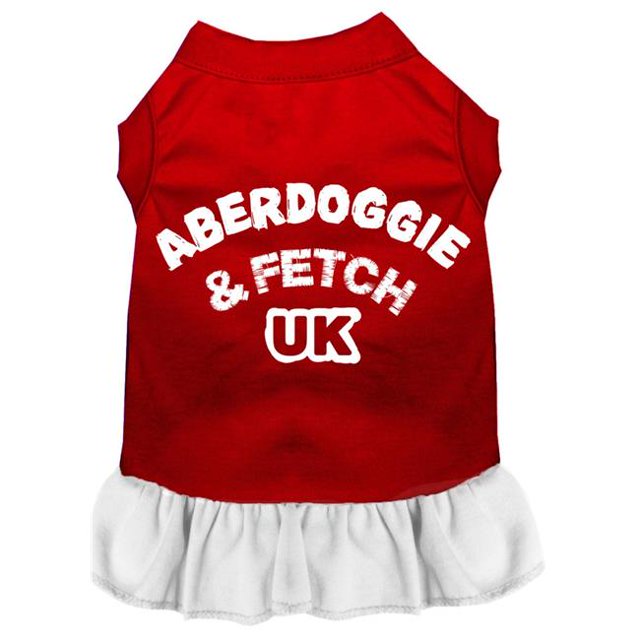 Aberdoggie Uk Screen Print Dress Red With White Xxxl (20)