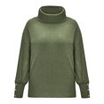 thumbnail image 4 of Hauts à Manches Longues pour Femmes Automne et Hiver Pull Col Roulé Décontracté Tricoté Manches Longues Hauts Unis Pulls Hauts pour Femmes Manches Longues, 4 of 8
