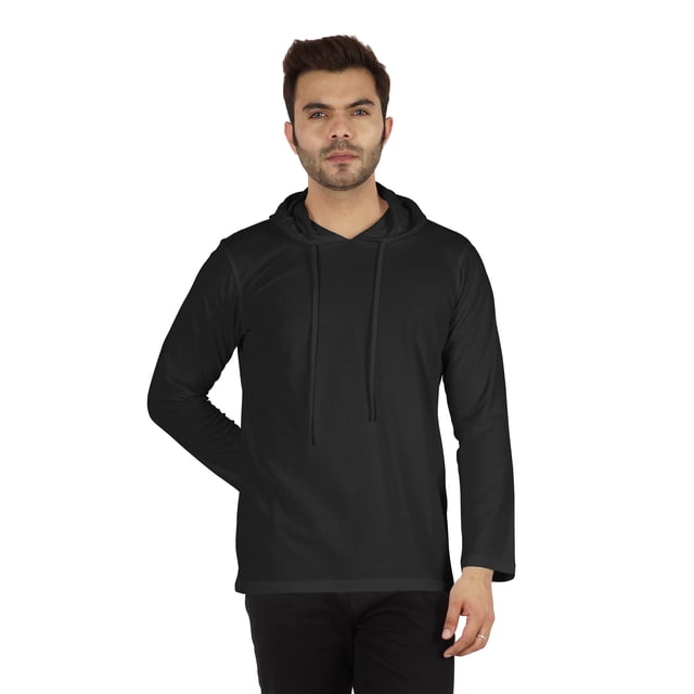 Inkmeso Solid Winter Hooded Sweatshirt For Mens Long Sleeve Drawstring Pullover Hoodie