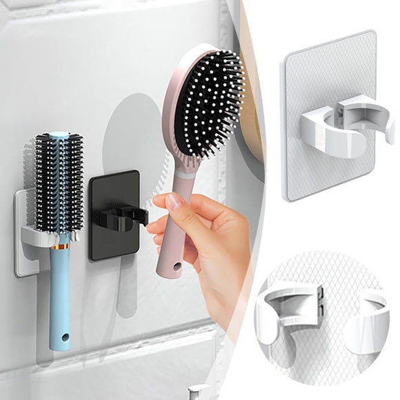 Adjustable Wall Mounted Hair Brush Holder and Dryer Hanger Storage Rack for Organized Bathroom Vanity