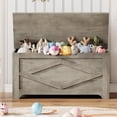 thumbnail image 2 of EDTara Coffre de Rangement, Banc de Rangement pour Jouets en Bois, Coffre à Jouets Moderne à Dessus Relevable avec Charnière de Sécurité pour Entrée, Chambre, Salon, Supporte 300 Lb et Assemblage Facile, 2 of 7