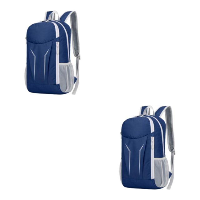 kurtrusly 1/2/3/5 Nylon Waterproof And Durable Camping Hiking Backpack For Convenient Travel Making Easy To Fold DARK BLUE 2PCS