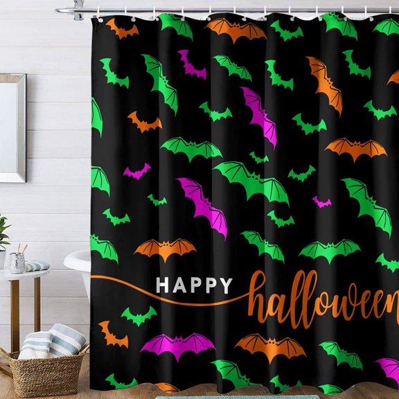 Waterproof Polyester Shower Curtain with Hooks No Punching 90x180cm Multicolor Fabric Bathroom Partition Divider Digital Print Slip-Resistant Bath Decor Easy Clean