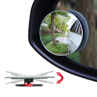 Ampper Miroir à Angle Mort, Miroir Arrière Convexe Sans Cadre en Verre HD Rond de 2 Pouces, Lot de 2