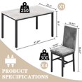 thumbnail image 2 of Furlinkhm Dining Table Set for 4 , Modern 5 Piece Dining Table Set Faux Marble Kitchen Table & 4 Velvet Upholstered Chairs, Dining Room Set for Small Space, Beige & Grey, 2 of 9