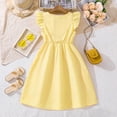 thumbnail image 4 of FhsagQ Robe pour Filles Filles Robe d'Été Décontractée Sans Manches Ligne A Boutonnée Ourlet à Volants Robes Rayées 8 12 Ans Robes de Pâques pour Filles 8-10 Ajustée Jaune 8-9 Ans, 4 of 9