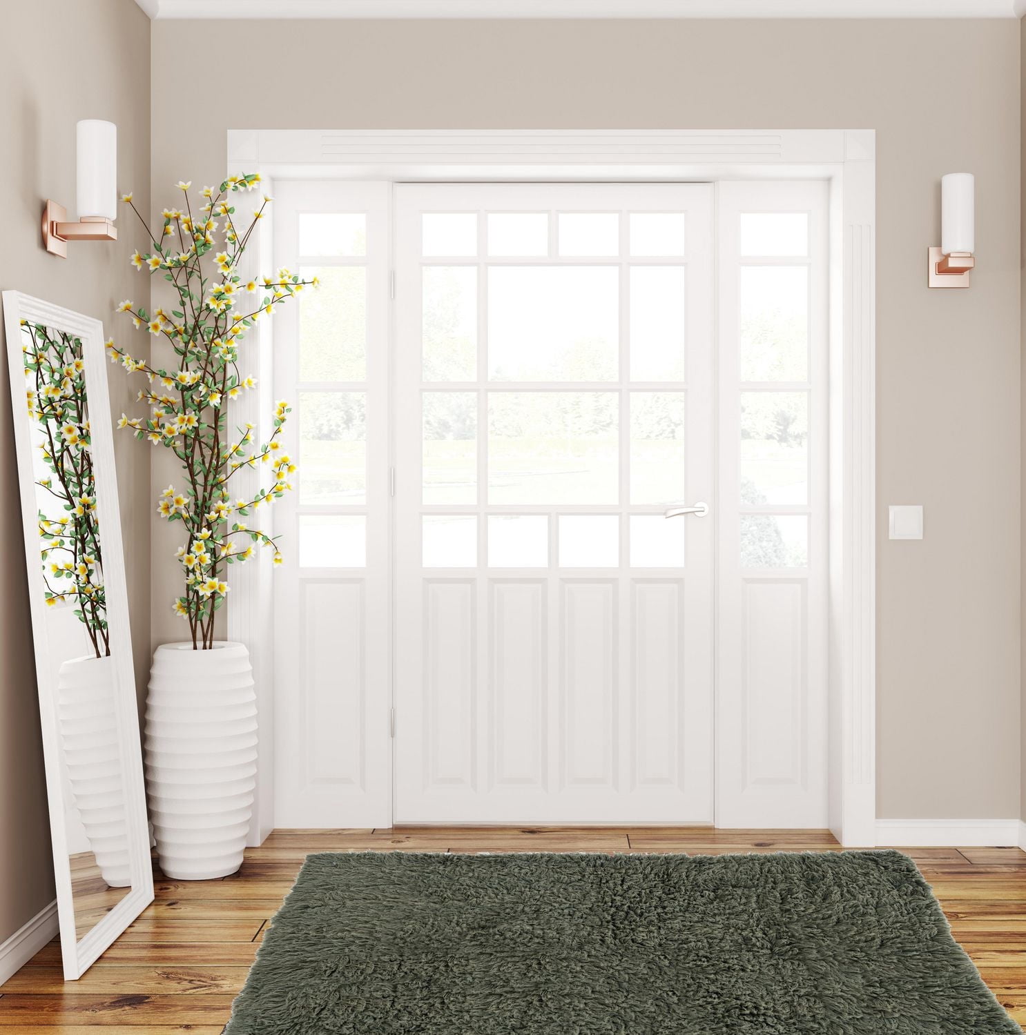 New Flokati 1400gr 3'6" x 5'6" Accent Rug, Olive