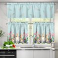 thumbnail image 4 of Easter Day Cute Bunny Window Treatment Tiers for Kitchen Living Room Decor Flower Rabbit Window Curtain Set of 3,Rod Pocket Kitchen Curtain Valance and Tiers Set,Size S, 4 of 4