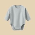 thumbnail image 1 of HOZADOIE Unisex Baby Bodysuit Duvet Cotton Fashion Simple Button Opening Design Solid Color Long Sleeve Romper Fall 0-12Months, 1 of 3