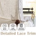 thumbnail image 2 of Curtainking Linen Curtains Taupe Curtains with Lace Trim for Living Room 84 Inch Long Rustic Farmhouse Curtains Rod Pocket Light Filtering Drapes Bedroom Window Curtain 2 Panels, 2 of 8