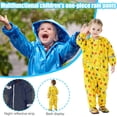 thumbnail image 2 of MIASHUI Combinaison de Pluie une Pièce à Capuche pour Enfants Unisexe, Imperméable pour Garçons Filles, Jaune, TTG, 2 of 5