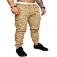 thumbnail image 1 of Men‘s Cargo Pants Slim Fit Sweatpants Jogger Drawstring Elastic Outdoor Trousers with Pockets, 1 of 6