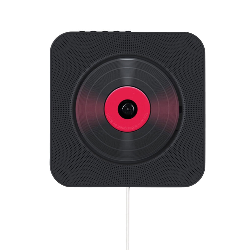 yingyy 4 color US/EU/ Portable CD Player Wall Mountable Bluetooth Remote Control HiFi Speaker with USB 3.5mm Black